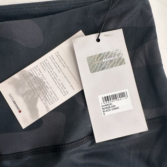 SwissBrand Activewear Black Camo High-Waisted Sharon Leggings S - Picture 4 of 5